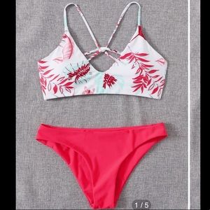 Shein bikini Tropical Cheeky Bikini Swimsuit NEW
